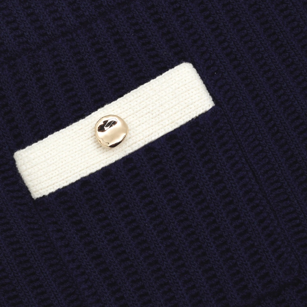 self-portrait Navy Crochet Contrast Trim Mini Skirt - Size: M - MSRP $405 - NWT - Picture 5 of 8